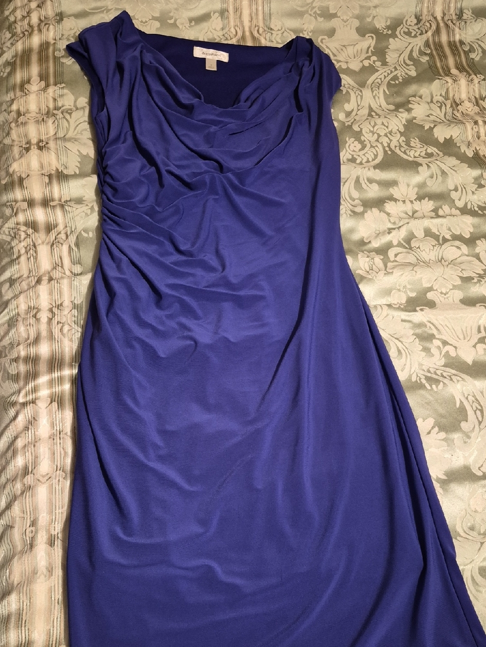 Dressbarn Cobalt Blue Sleeveless Dress with Cowl Neck